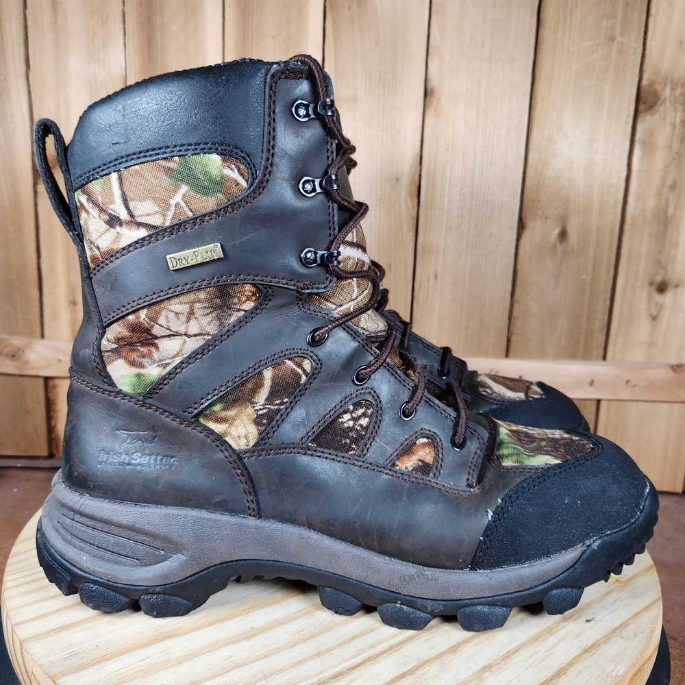 Irish Setter 1856 Boots Mens 12 D‎ Brown Leather Camo Waterproof Hunting Outdoor